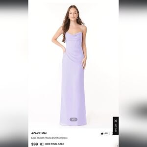 Azazie Mai Lilac Chiffon Floor-length Bridesmaid Dress